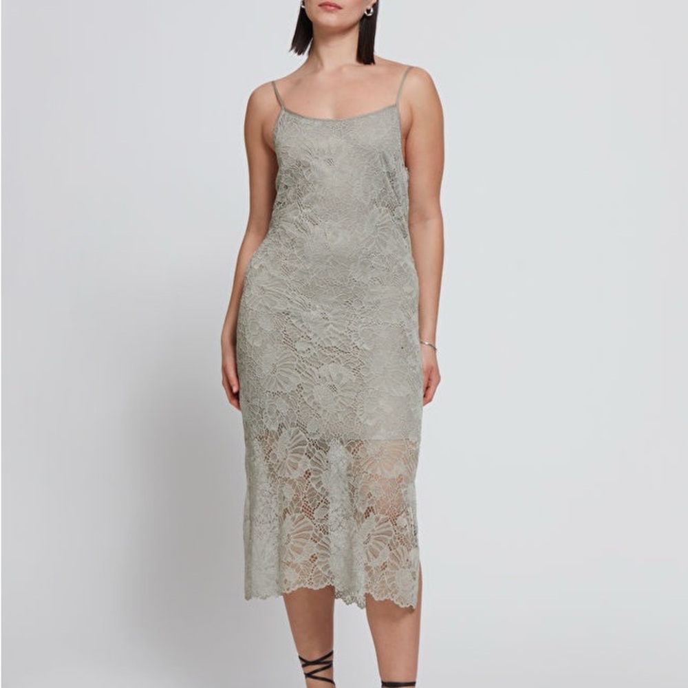 & Other Stories Lace Midi Slip Dress